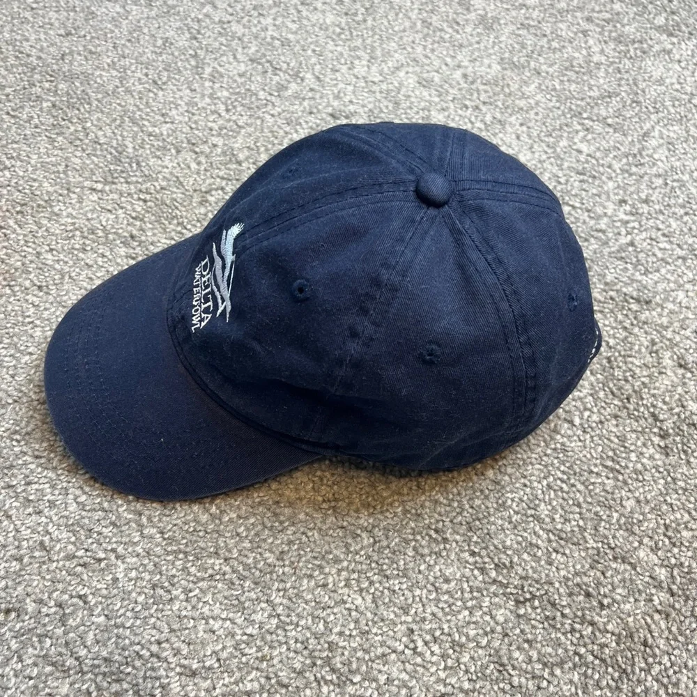 vintage delta waterfowl‎ hat mens blue white cap adjustable duck hunting outdoor - Picture 6 of 11